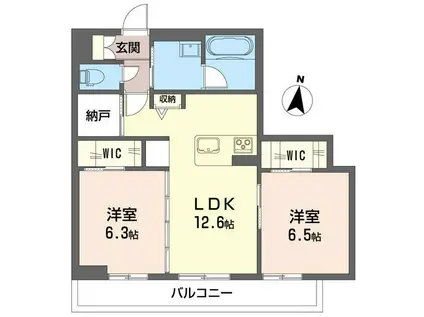 シャーメゾン グランメール(2LDK/2階)の間取り写真