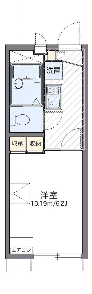 レオパレスシャトーナカジマC棟(1K/1階)の間取り写真
