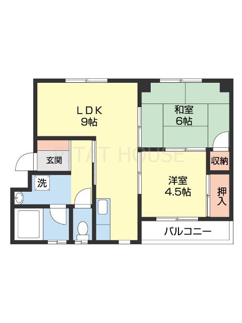 ハイツカクト(2DK/1階)の間取り写真