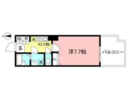 プラウドタワー武蔵小金井(1K/4階)の間取り写真