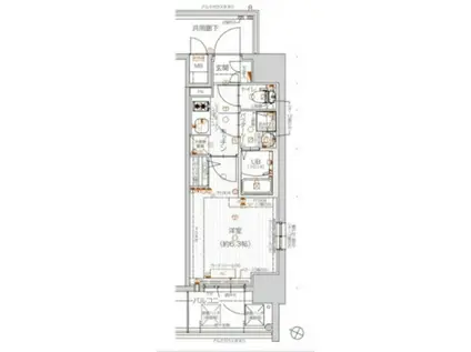 プロヴィスタ神戸三宮イースト(1K/6階)の間取り写真