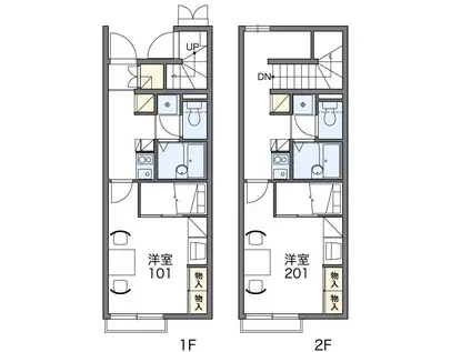 レオパレスN 千寿(1K/2階)の間取り写真