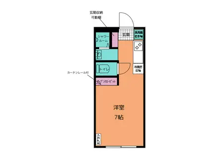 カーサトキコ(ワンルーム/1階)の間取り写真