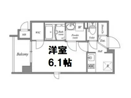 プレサンス心斎橋レヨン(1K/13階)の間取り写真
