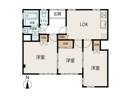 ライズホーム西武立川(3LDK/1階)の間取り写真