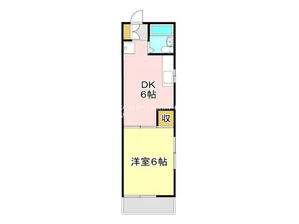 エスポアールII(1DK/2階)の間取り写真