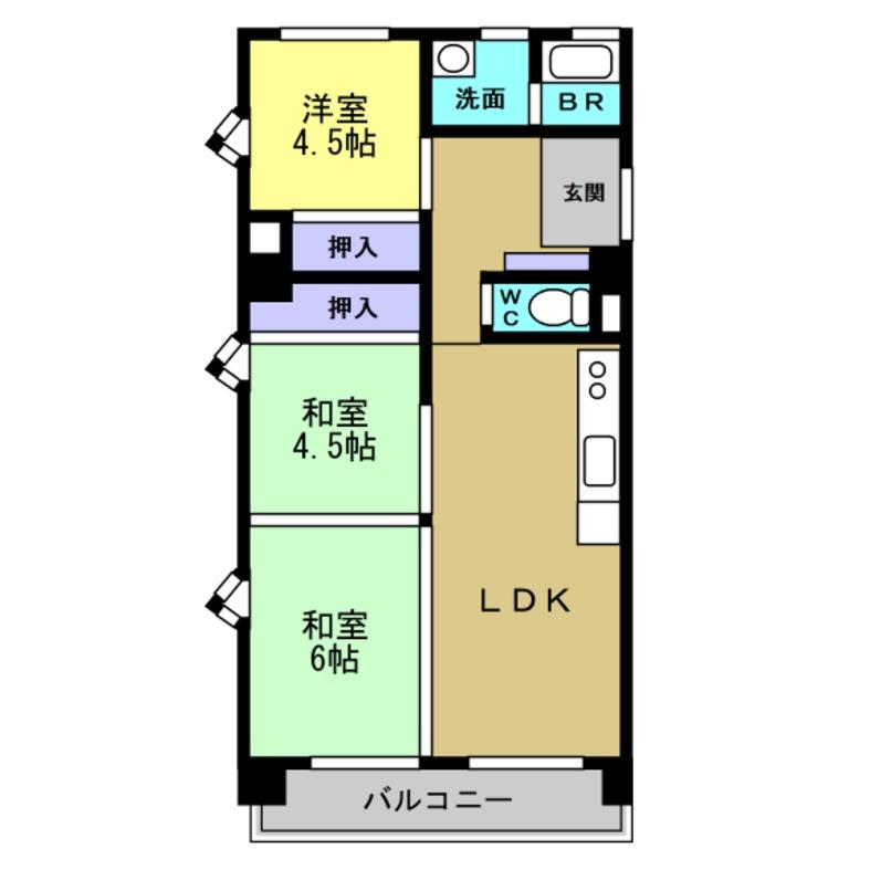 イーストタウン(3LDK/5階)の間取り写真