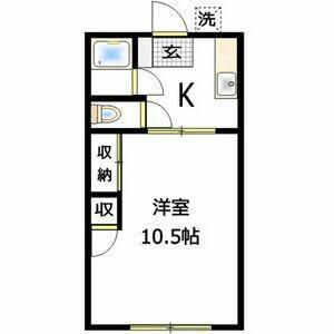 コーポ山田(1K/2階)の間取り写真