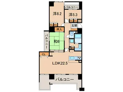 サーパス吹上第2(3LDK/2階)の間取り写真