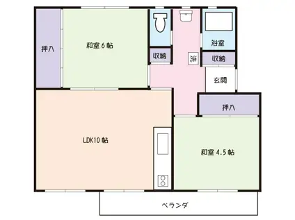 習志野台12街区8号棟(2LDK/5階)の間取り写真