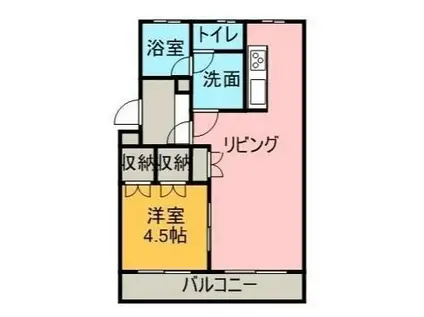 メゾン二子(1LDK/1階)の間取り写真