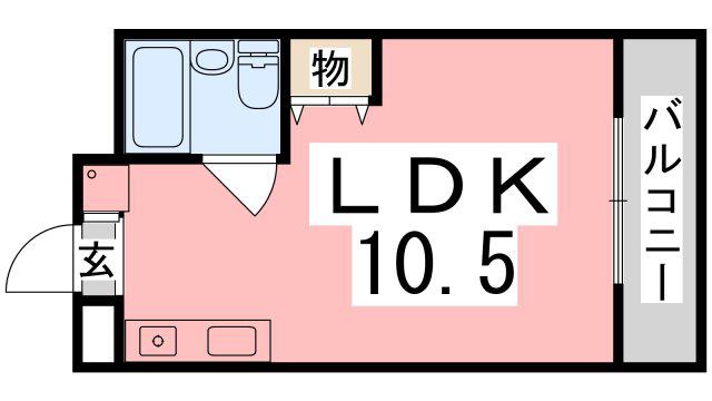 ハイツソレイユ(ワンルーム/4階)の間取り写真
