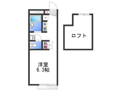 レオパレス向B(1K/1階)の間取り写真