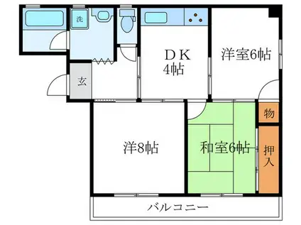 酒井マンション(3DK/3階)の間取り写真