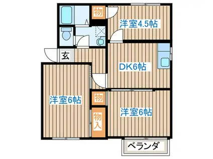 フレグランスII(3DK/1階)の間取り写真