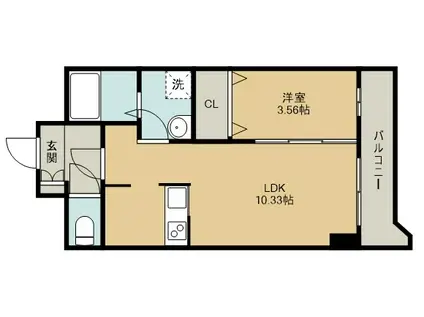 フェリシダ東仙台(1LDK/5階)の間取り写真