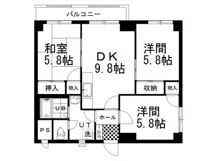 CINQ ARCADIA(3LDK/4階)の間取り写真