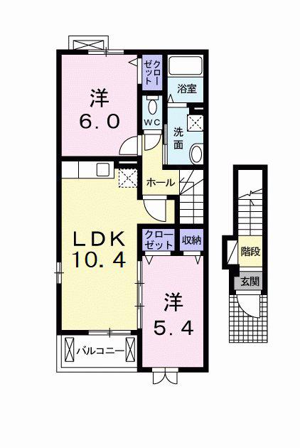 セイバリー スクエア(2LDK/2階)の間取り写真