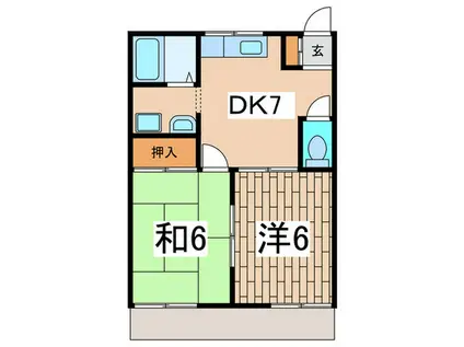 ホーリーホックY(2DK/1階)の間取り写真