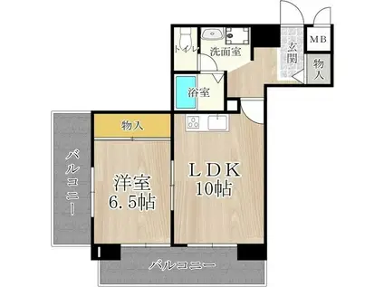 グレース大阪港(1LDK/3階)の間取り写真