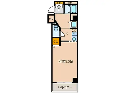 アトール西中島(1K/8階)の間取り写真