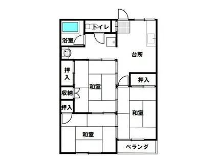 ケーアイハイム(3DK/2階)の間取り写真