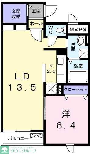 メゾン ソレイユI(1LDK/1階)の間取り写真
