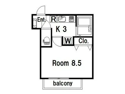 モン・ルポITO(1K/1階)の間取り写真