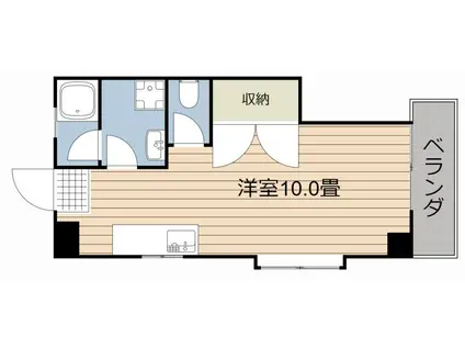 パレス鴨池(ワンルーム/3階)の間取り写真