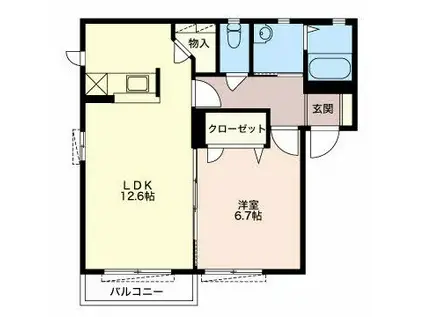 セネシオ(1LDK/1階)の間取り写真