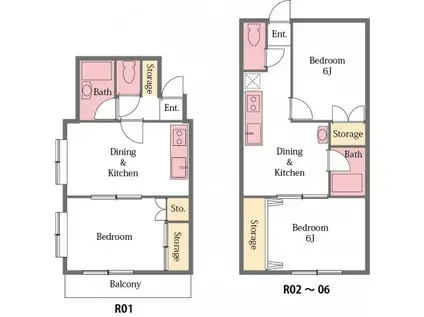 アルムクイーン森林公園(1DK/1階)の間取り写真