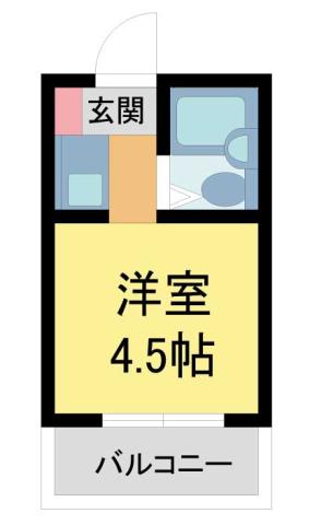 ロイヤルプラザ西宮(1K/1階)の間取り写真