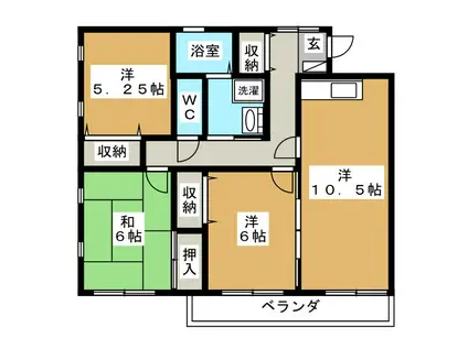 パレスモンタナ(3LDK/2階)の間取り写真
