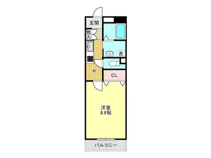 TNマンションV(1K/3階)の間取り写真