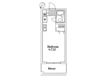 メインステージ川崎II(ワンルーム/2階)の間取り写真