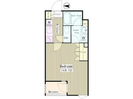 ゼルコバ 上高井戸(1K/3階)の間取り写真