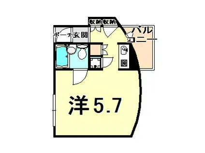CUBE南塚口III(ワンルーム/3階)の間取り写真