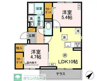 グランドフォレスト(2LDK/1階)の間取り写真