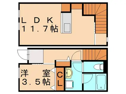 グラン若園(1LDK/1階)の間取り写真