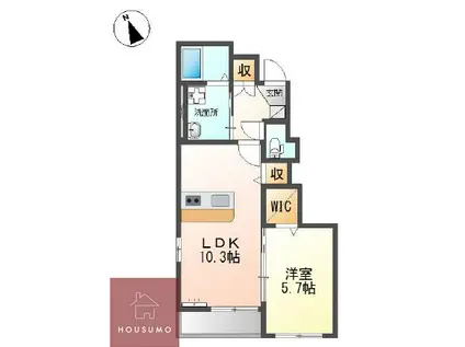 豊中市豊南町南(1LDK/1階)の間取り写真