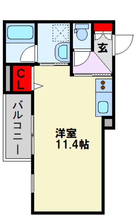 守恒本町1丁目(1K/2階)の間取り写真