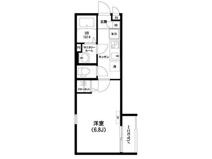 リブリ・アイリス・エンサータ(1K/1階)の間取り写真