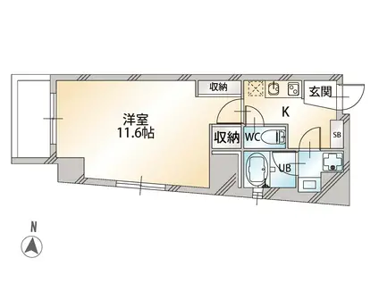 セレニティー広尾(1K/11階)の間取り写真