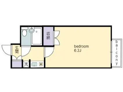 レジデンス長田(1K/3階)の間取り写真