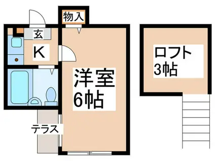 イーストウェル長津田(1K/1階)の間取り写真