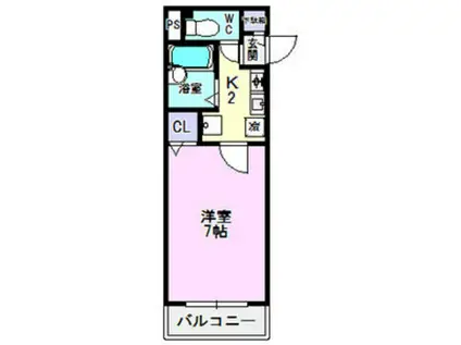 はあと TWO 2002(1K/4階)の間取り写真