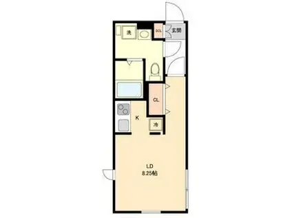 BRANCHE桜山III(1K/4階)の間取り写真