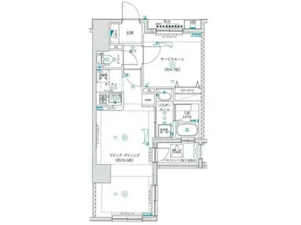 スパシエ ルクス横浜(1SK/3階)の間取り写真