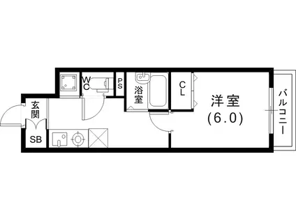 メゾン本町(1K/1階)の間取り写真