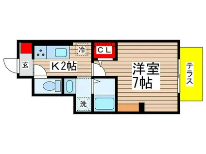 PARLE RAVI(1K/1階)の間取り写真